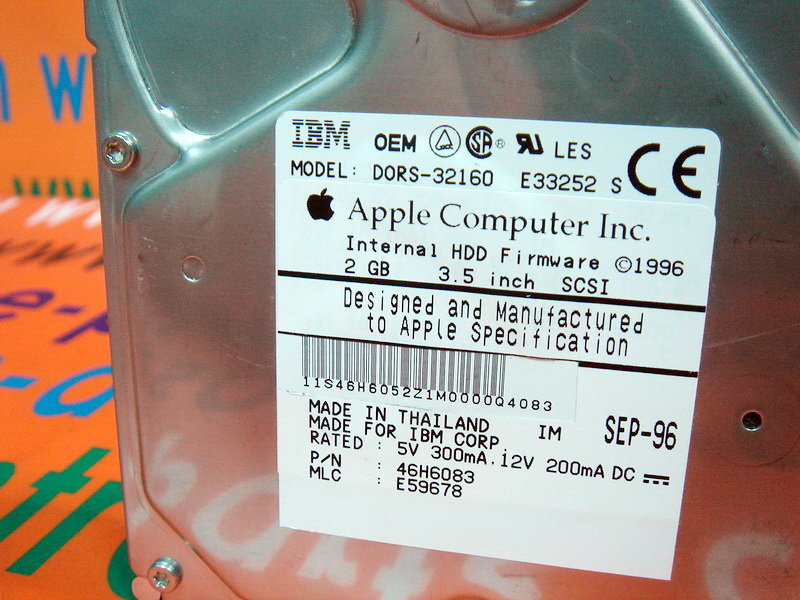IBM / APPLE Hard Drive DORS-32160 / 46H6083 2GB / 50PIN - PLC DCS